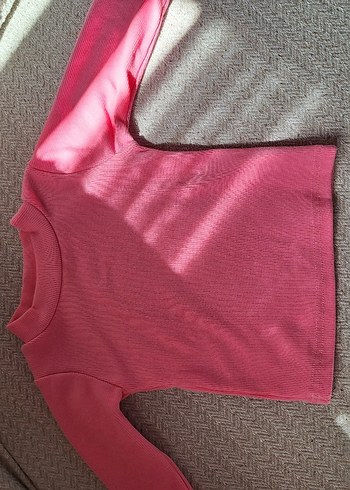 24-36 Ay Beden Düğmeli Pembe Sweatshirt