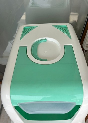 Yeşil Kapaklı Kedi Tuvalet Kabı - Görsel 2