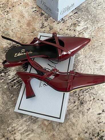 38 Beden bordo Renk Topuklu ayakkabı (5-9cm)