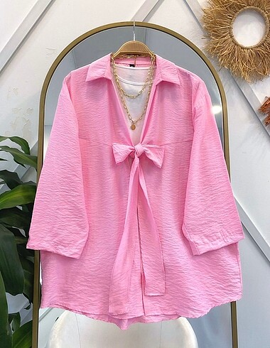 Pembe Tek Bağlamalı kimono