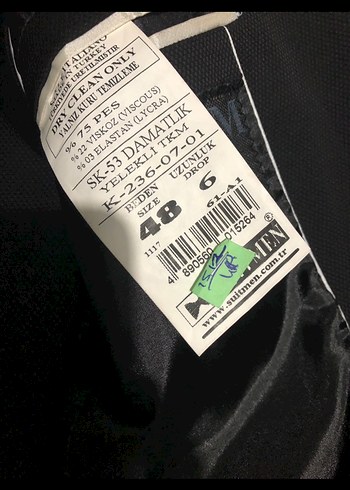 48 Beden Siyah Erkek Kumaş Takım Elbise, Regular Fit