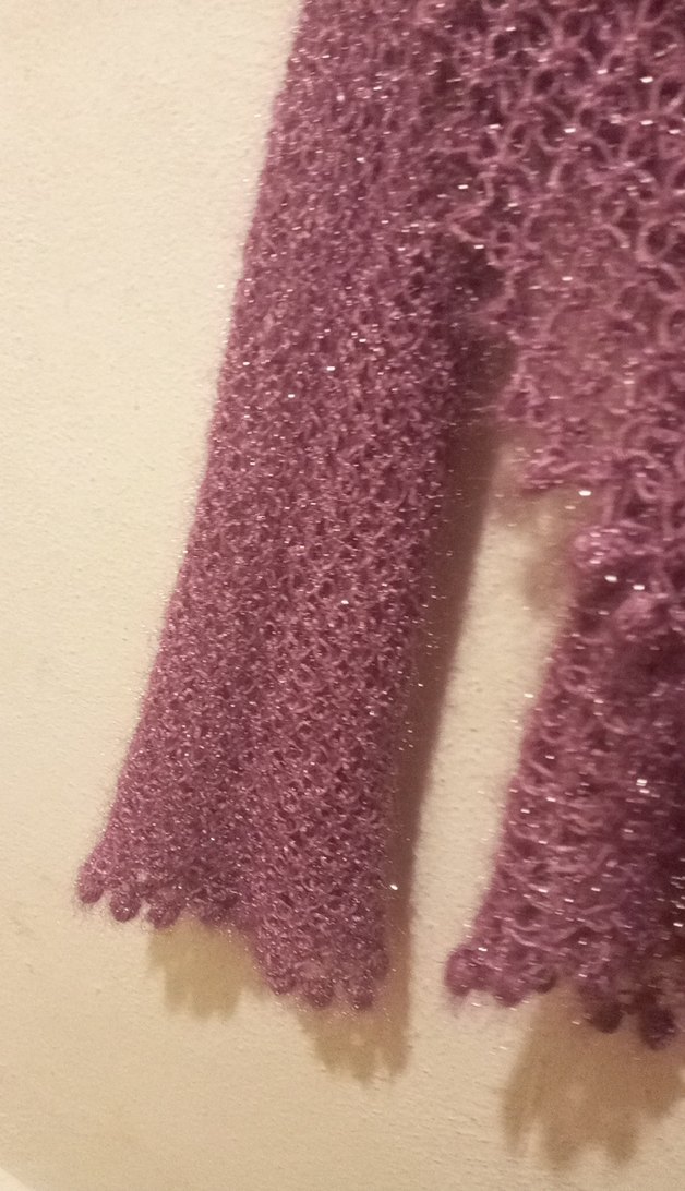 Parlak Mor Kız Çocuk Örgü Bolero - Görsel 3