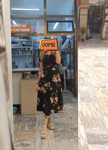 s Beden Etnik Desenli Uzun Elbise