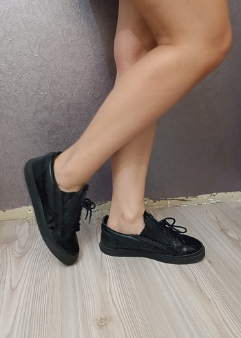 38 Beden siyah Renk siyah kadın spor ayakkabı