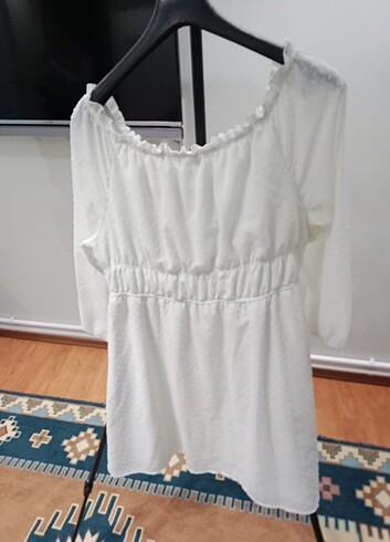 H&m Beyaz Astarlı Elbise