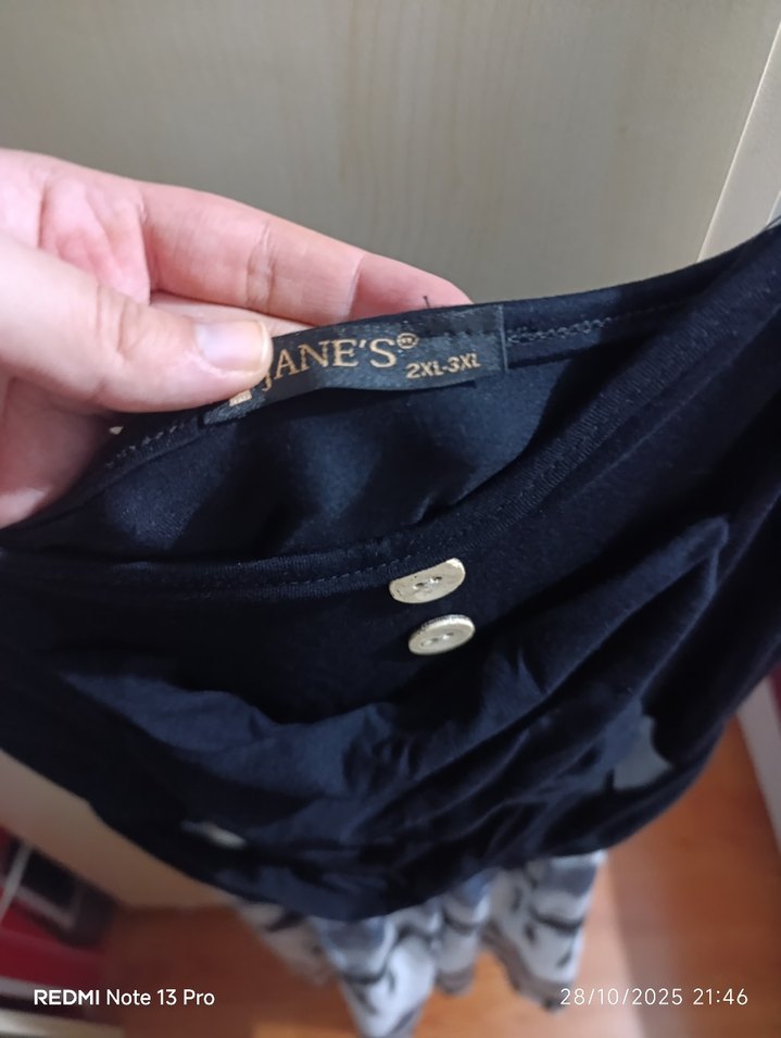 Siyah Bağlama Desenli Uzun Hamile Elbisesi - Görsel 4