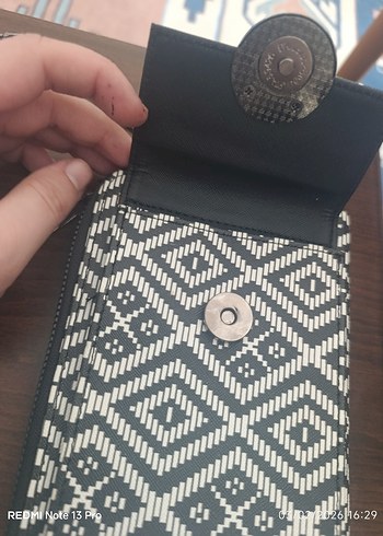 Bohem Siyah Beyaz Kadın Çanta - Cüzdanı - Görsel 4