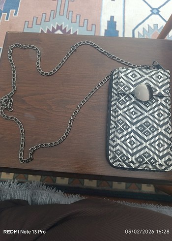 Bohem Siyah Beyaz Kadın Çanta - Cüzdanı - Görsel 2