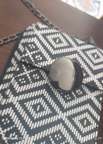 Bohem Siyah Beyaz Kadın Çanta - Cüzdanı - Görsel 3