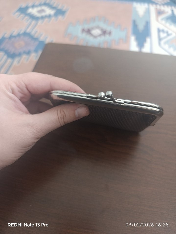 Gri Yılan Desenli Kadın Cüzdanı - Görsel 2