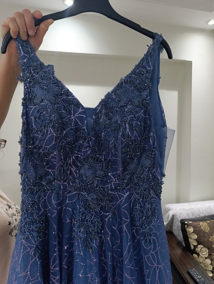 TRENDYOL İndigo Mavi Nişanlık Abiye Elbise - Görsel 5