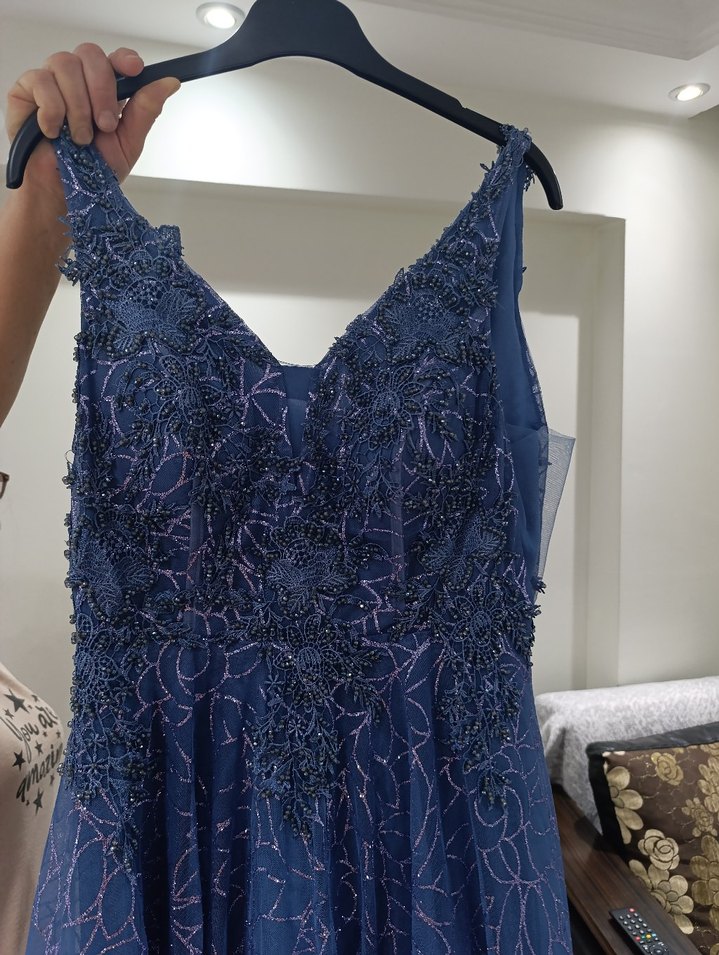 TRENDYOL İndigo Mavi Nişanlık Abiye Elbise - Görsel 4