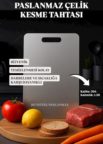 Paslanmaz Çelik Kesme Tahtası 1.50 mm
