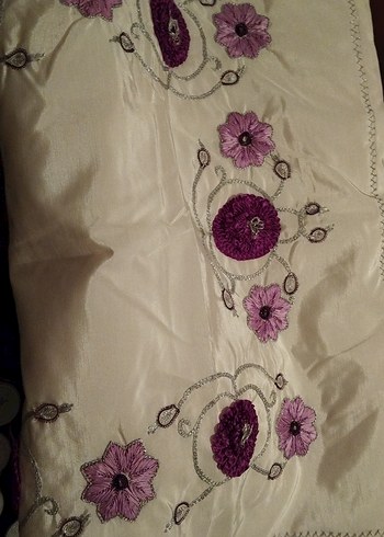 Mor Nakışlı Bohem seccade kurdele nakışı kasnaknişi