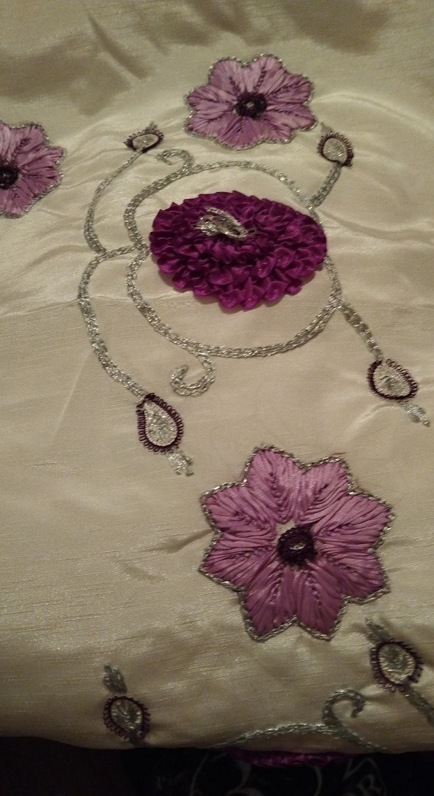 Mor Nakışlı Bohem seccade kurdele nakışı kasnaknişi - Görsel 2