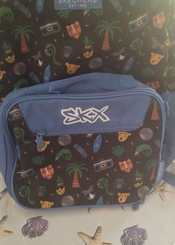 Mavi Baskılı Kadın Sırt Çantası SKX - Görsel 2