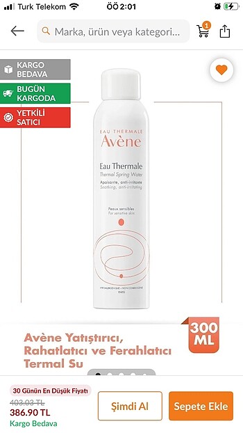 Avene Avene Rahatlatıcı, Yatıştırıcı Termal Su