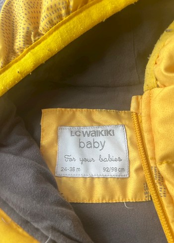 Sarı Bebek Tulum Kapüşonlu Fermuarlı - Görsel 2