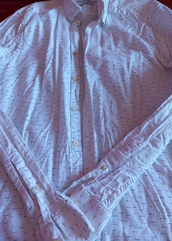 Slim Fit Desenli Beyaz Gömlek - Görsel 4