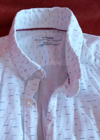 Slim Fit Desenli Beyaz Gömlek - Görsel 2