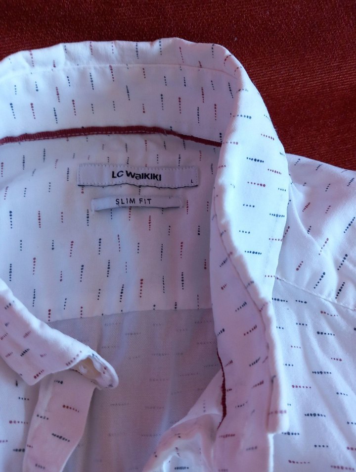 Slim Fit Desenli Beyaz Gömlek - Görsel 3