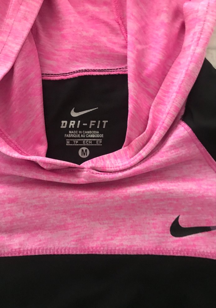 Pembe-Siyah Uzun Kollu Nike Spor Tişörtü - Görsel 2
