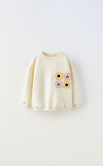 ZARA KIZ ÇOCUK KROŞE CEPLİ SWEATSHİRT