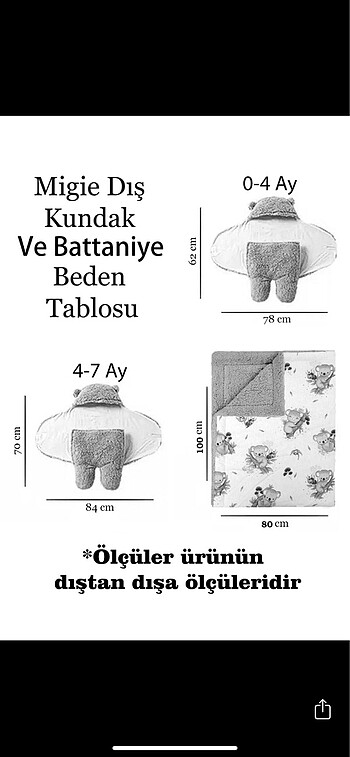 Beden 0-4 ay bebek dış kundak uyku tulumu