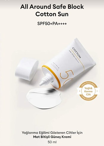 Missha Cotton Güneş Koruyucu SPF50+ PA++++ - Görsel 4