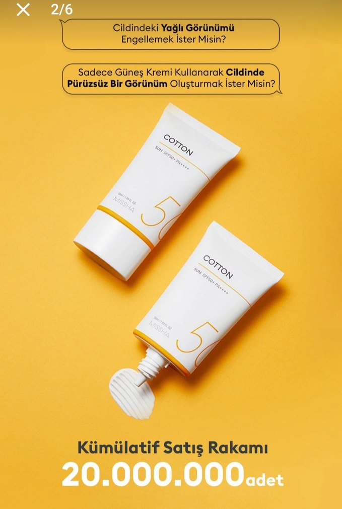 Missha Cotton Güneş Koruyucu SPF50+ PA++++ - Görsel 3