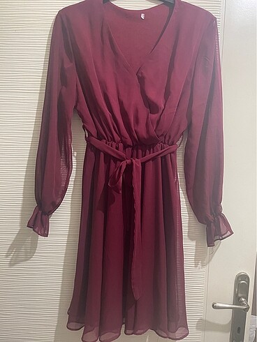40 Beden bordo Renk Elbise