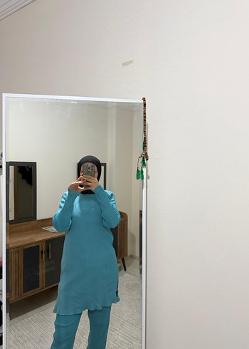 Turkuaz Kadın Uzun Kollu Boğazlı Eşofman Takımı
