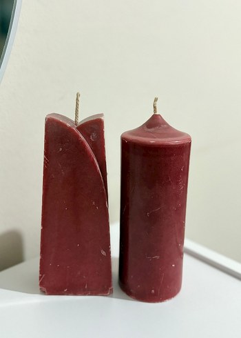 Bordo Dekoratif Mum Seti