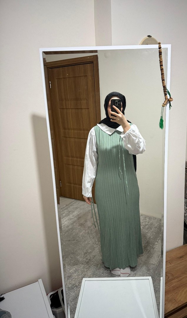 Kadın Salaş Dökümlü Uzun Elbise - Görsel 2