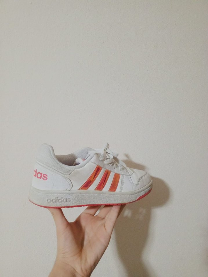 Çizgili Beyaz Kadın Spor Ayakkabı - Görsel 2