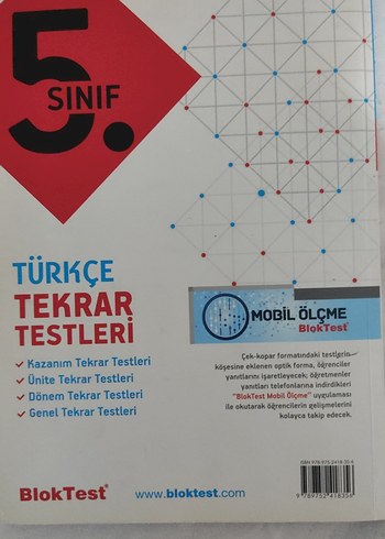 5. Sınıf Türkçe Tekrar Testleri Kitabı Tudem yayınları