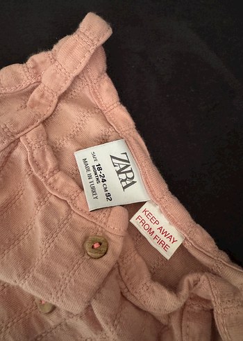 18-24 Ay Beden Zara düğmeli pembe tulum