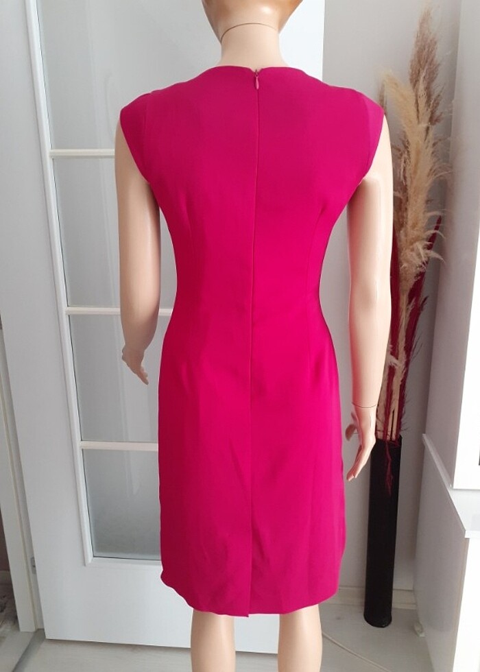 Fuşya Midi Elbise indirimde - Görsel 4