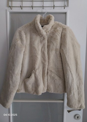 Only Bej Yüksek Yakalı Kadın Peluş Mont