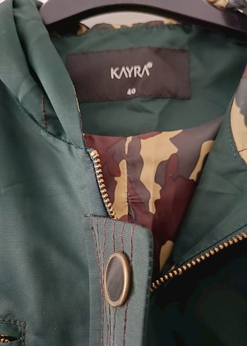 Yeşil Kamuflaj Detaylı Uzun Kadın Yağmurluk - Görsel 3