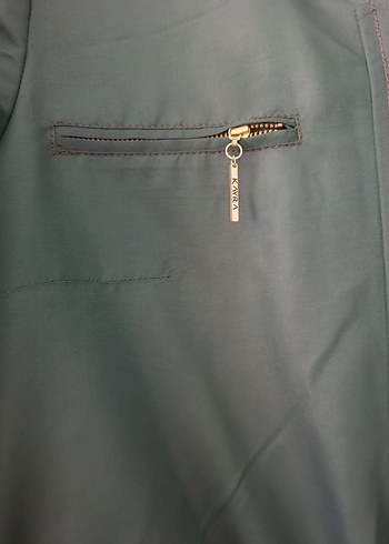 Yeşil Kamuflaj Detaylı Uzun Kadın Yağmurluk - Görsel 8