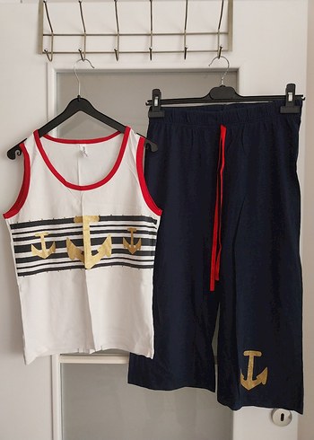 Kadın Denizci Temalı Kısa Pijama Takımı
