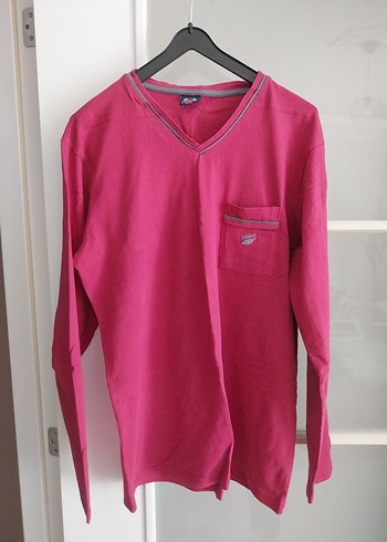 Erkek Gri Pantolon ve Pembe Uzun Kollu Pijama Takımı - Görsel 3