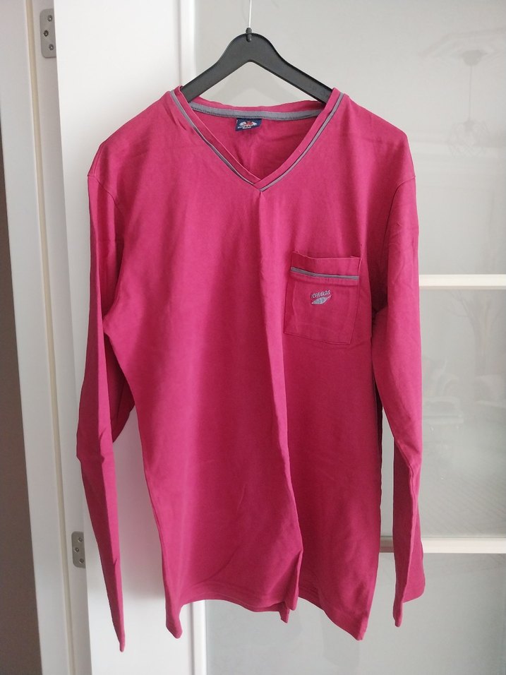 Erkek Gri Pantolon ve Pembe Uzun Kollu Pijama Takımı - Görsel 3