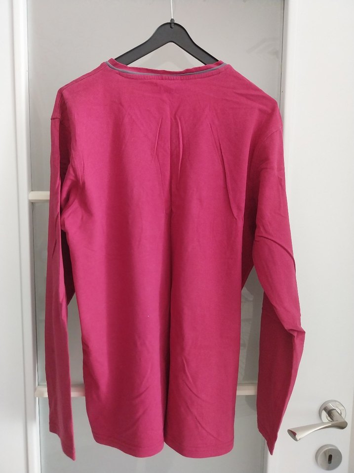 Erkek Gri Pantolon ve Pembe Uzun Kollu Pijama Takımı - Görsel 4