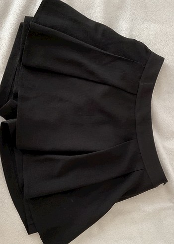 Siyah Pilili Mini Şort Etek