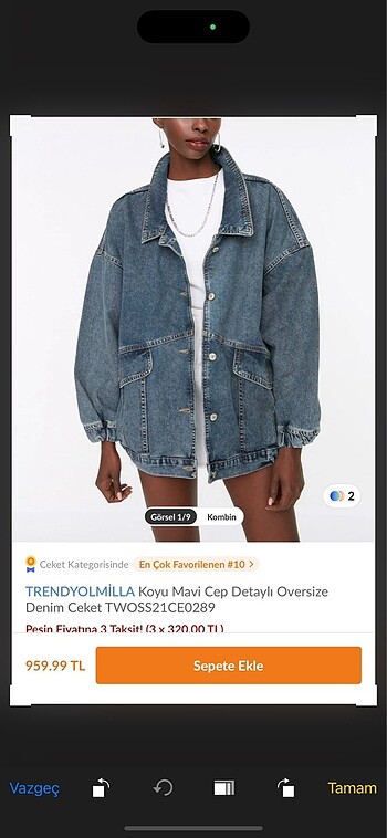 trendyolmilla kot ceket