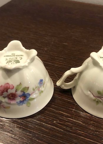 Beyaz Çiçek Desenli Pastel Mini Fincan Seti - Görsel 2