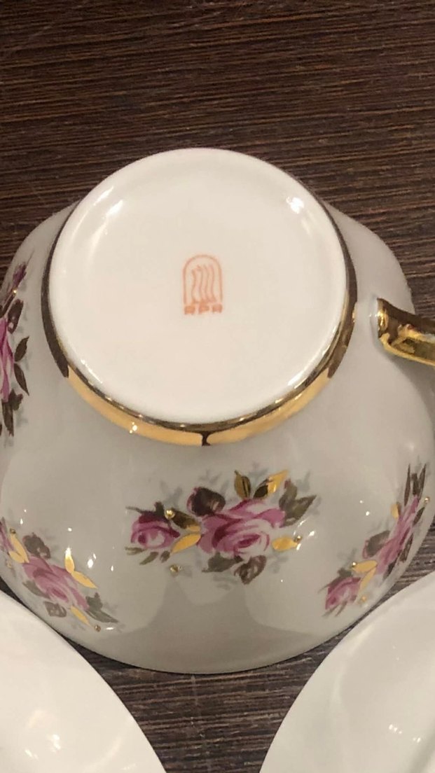 Porselen Gül Desenli İnce İşçilikli Trio - Görsel 4