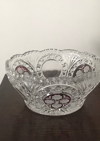 Beyaz İşlemeli Bohemia Kristal Sunumluk - Görsel 2